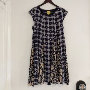 Anthropologie ~Maeve Print Dress with Laced Back